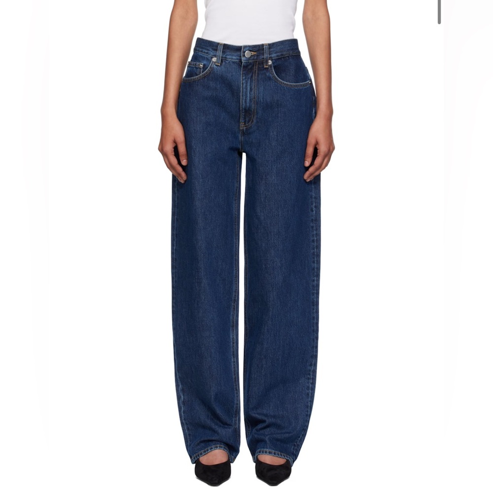 Loulou Studio Straight Leg Jeans - Dark Blue